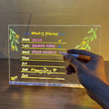 LED Light-Up Writing Board 20×30 cm Acrylic Message Pad with Stand Colorful DIY Notes Erasable Marker Display Board