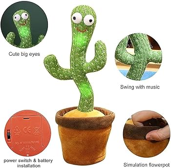 Rechargeable Dancing and Talking Cactus with Music