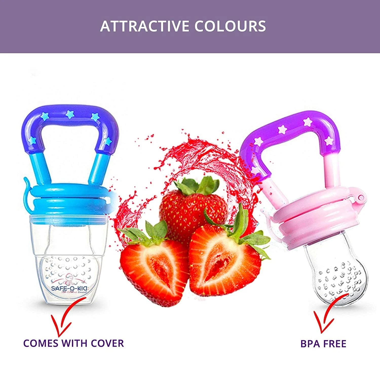 Pack of 2 - Portable Silicone Baby Fruit Pacifier
